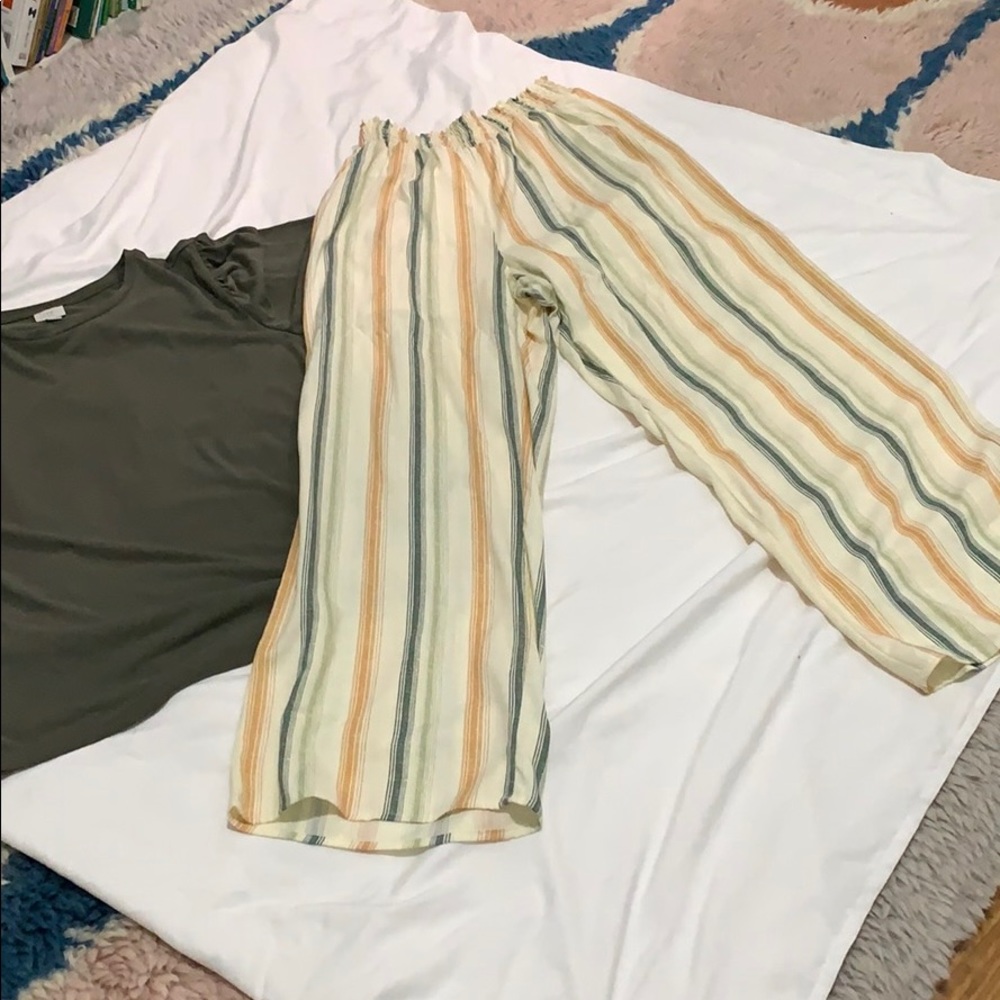 Cute striped paper bag pants!!
